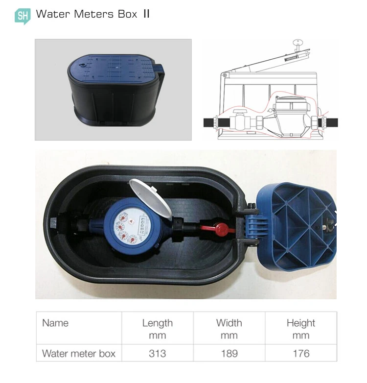 China Good Price Single Jet Water Meter Dry Dial Class B Plastic Water Meter Box