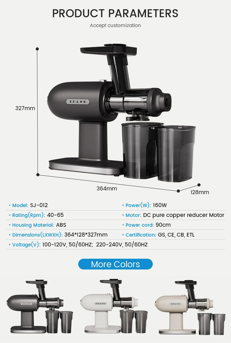 Horizontal Pursue Fresh Taste Fruit Vegetable Cold Press Slow Fruit Juicer Processing Machine