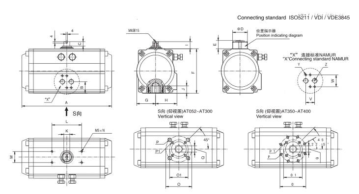 Double Acting and Spring Return Pneumatic Actuator for Rotary Valves