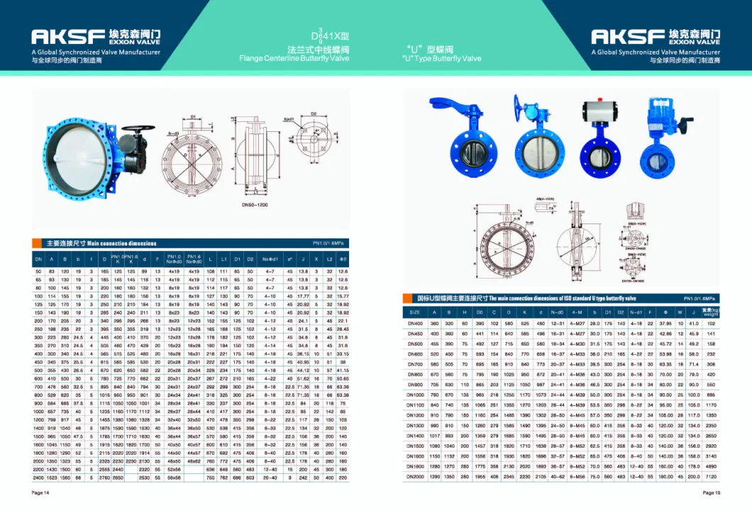 Concentric Soft Sealing Double Flanged Gearbox Operated Butterfly Valves