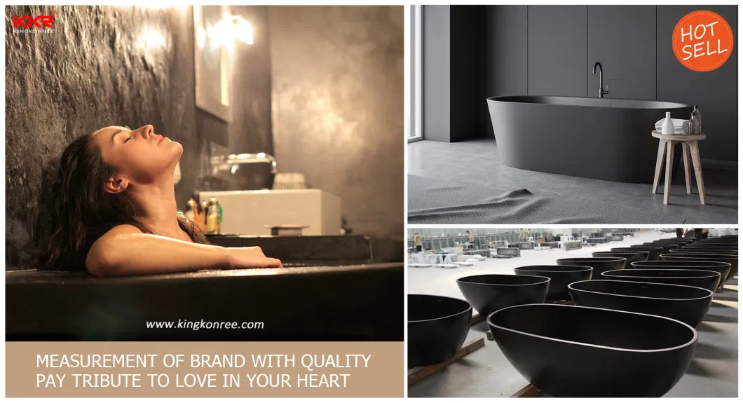 Hotel Luxury Solid Surface Freestanding Bathtub Soaking Enjoy Bath Tubs