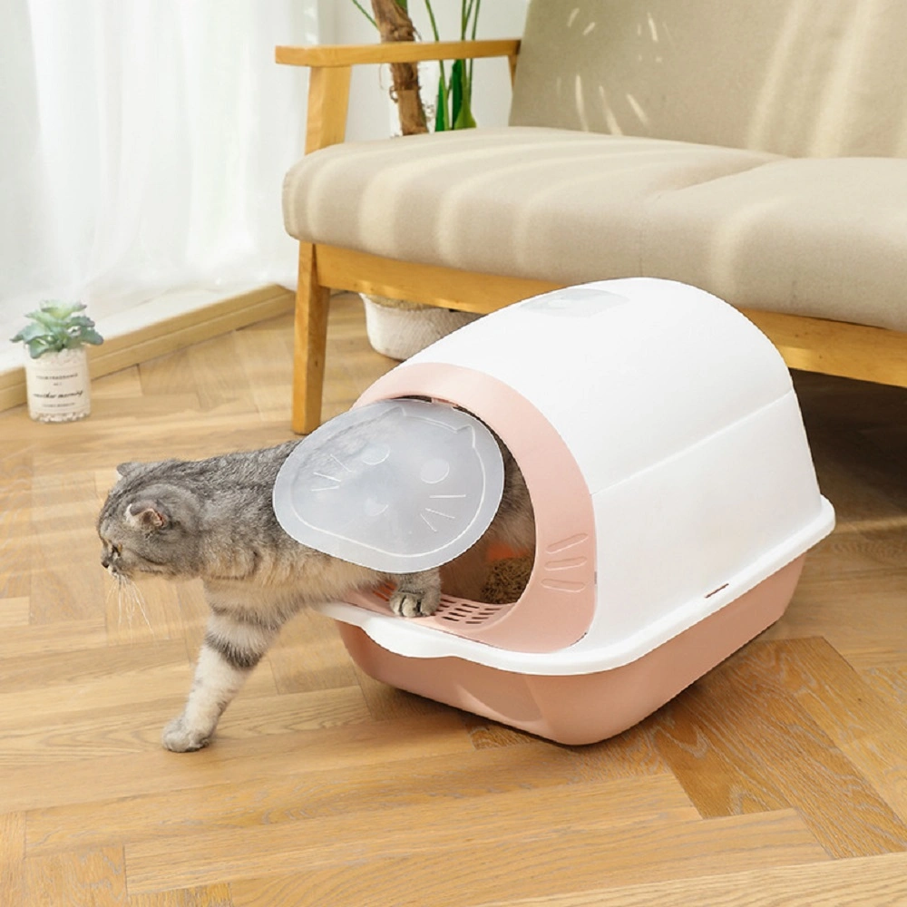 Large Enclosed Cat Litter Box Odor Defensive Easy to Clean Prevention of Litter Tracking Free Scoop Wbb18247