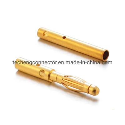 Standard Gold Plating Brass Electrical Plug 4mm 2mm Bullet Banana Plug Connector Male and Female
