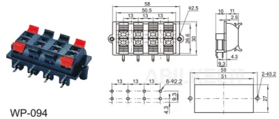  Wp-094 Wp Push Terminal PCB Board 8 Pin Block