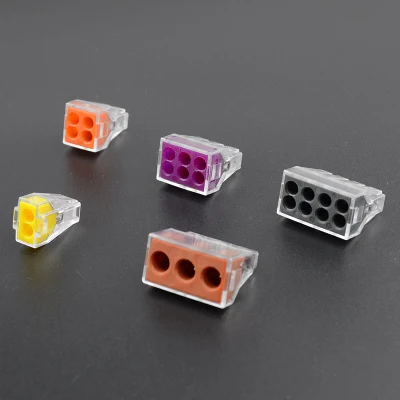 Compact Strip PCB Copper 1 to 2.5mm2 24A 2 Way Yellow Fast Wire Connector Universal Cables Terminal Block