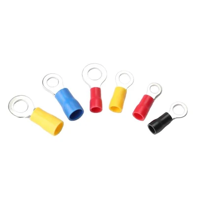 Free Sample RoHS CE Copper Electrical Terminal Lugs Connector Cable Wire Lug Connector Insulated Ring Terminals RV2, RV3.5, RV5.5-12