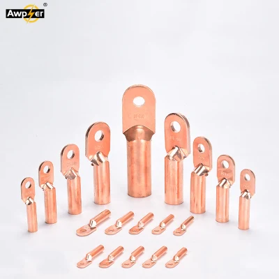 Dt Series 99.9% Pure Copper Cable Lug Conform to Chinese National Standards Red Copper Cable Lugs Crimp Type Terminal