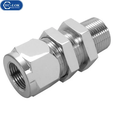  Bcm Stainless Steel 316 304 Bulkhead Male Connectors with Cutting Rings