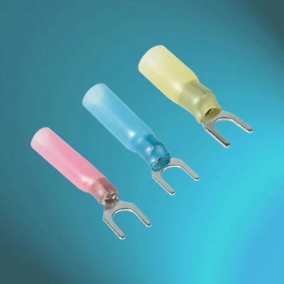 Red Blue Yellow Heat Shrink Waterproof Spade Fork Terminals