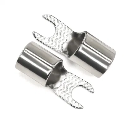  Edge St408-20 20PCS 4AWG Copper Spade Terminals, #8 Opening, Shiny Nickel Plated Crimp Ring Terminals with 20PCS Red &amp; Black Soft Boots