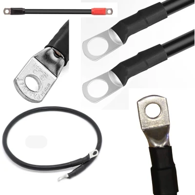  4 6 8 10 12 14 16 AWG Battery Cables, Gauge Power Inverter Cables with 5/16&quot; Ring Terminals for Solar, RV, Auto, Marine Car, Boat
