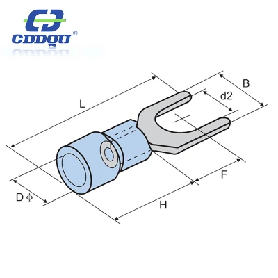 Manufacturer Sv Series Insulated Spade Terminal PVC Tinned Cable Lug Fork Shape Terminal Sv1.25-4 Sv5.5-5