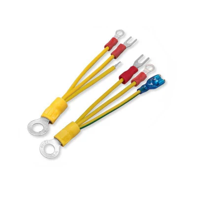  Inner Hole 6.2mm Yellow Green Grounding Wire 6.3 Insert Spring Connecting Cable RV5.5-6 Ring Terminal Wire Harness