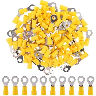  PVC Insulated Fork Terminal Copper Brass Connector Electrical Crimp Spade Insulated Ferrule Bolt-on Terminal