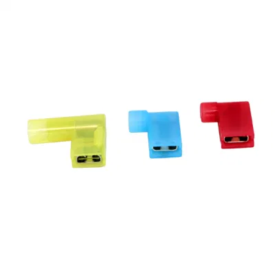  Red Blue Yellow Fldny Nylon Female Right Angle 90 Degree Spade 250 Flag Terminal