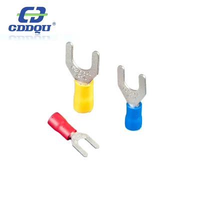  Sv1.25-3 Forked Pre Insulated Terminals Sv2-4 Copper Ear Y-Shaped Wire Fork Sv1.25-4.2 Cold Pressed Terminal