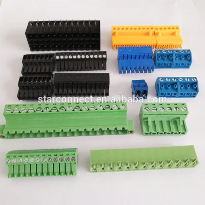 2.54mm 3.5mm 3.81mm 5mm 5.08mm 7.5mm 10mm Pitch 2 3 4 5 6 7 8 9 10 12 14 16 18 20 22 24 Pin PCB Terminal Block 300V 15A 12-28AWG