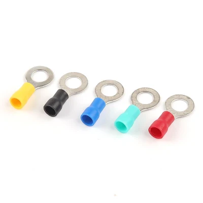 Free Sample RoHS CE Copper Electrical Terminal Lugs Connector Cable Wire Lug Connector Insulated Ring Terminals RV2, RV3.5, RV5.5-12