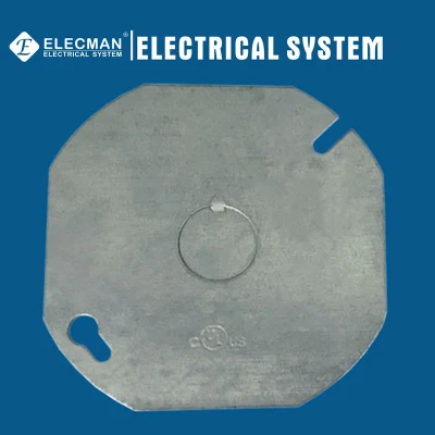 Steel Octagonal Boxes and Extension Rings Metal Box and Covers with 1/2 3/4 1 in. Knockouts