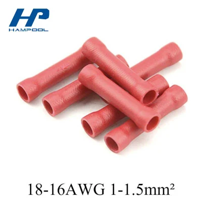 Hampool Butt Splice Crimp Connectors Gauge 22-16AWG (Red) 16-14AWG (Blue) 12-10AWG (Yellow) PVC Insulated Straight Wire Terminal Connectors
