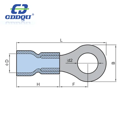 RV Series Tinned Copper Brass Insulated Crimp Ring Terminal