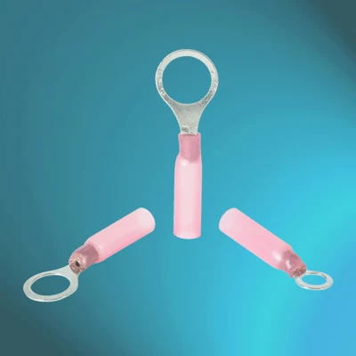  22-18 AWG Red 0.5-1.5mm Insulated Ring Eye Crimp Cable Terminals Heat Shrink Electrical Butt Connectors Terminals