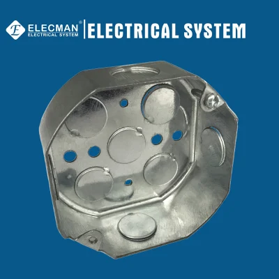 Steel Octagonal Boxes and Extension Rings Metal Box and Covers with 1/2 3/4 1 in. Knockouts
