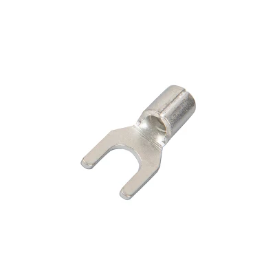 Non Insulated Spade Terminal Electrical Wire Naked Fork Crimp Connector Use for Stud AWG22-10 with U Tape