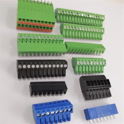  PCB Terminal Block Connector Angle Pin Green Color Pluggable Type