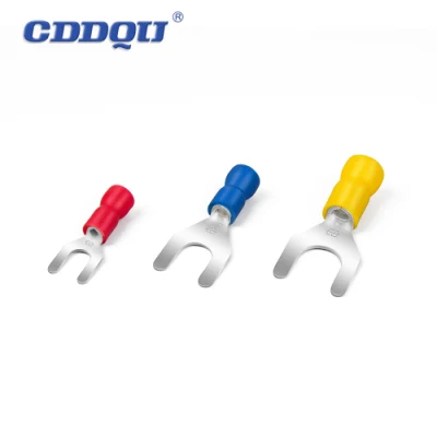 PVC Insulated Spade Terminal Electrical Wire Fork Crimp Connector Use for AWG22-10 with U Type