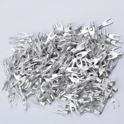  OEM Tu Type Non-Insulated Crimp Terminal Wire Terminal Furcate Naked Terminal