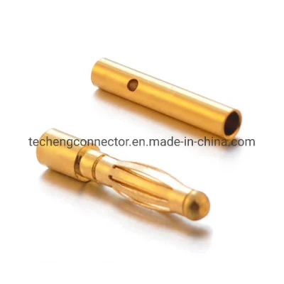 Standard Gold Plating Brass Electrical Plug 4mm 2mm Bullet Banana Plug Connector Male and Female