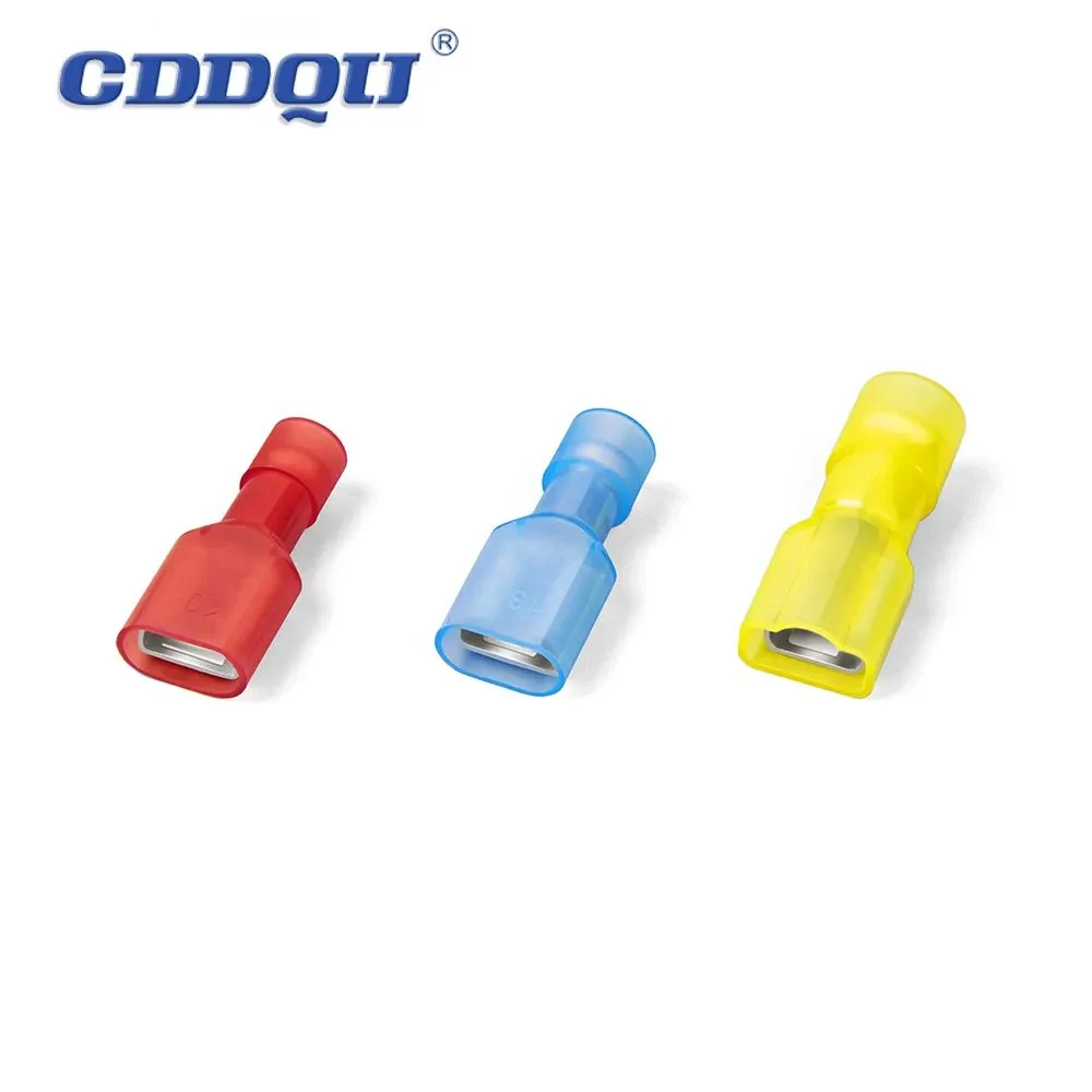 Electrical Plug-in Type Cold Press Spade Terminals Wire Crimp Connector 22-18 AWG Fdfn Nylon Full Insulated Female Disconnector