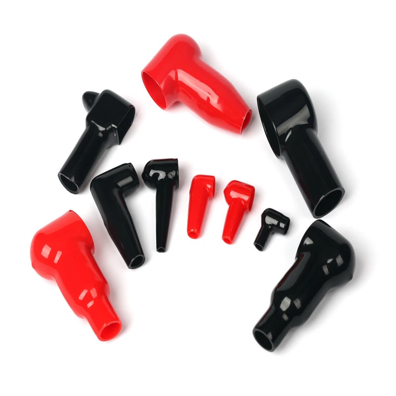 Red /Black Battery Terminal Boots Eyelet Ring Insulating Covers PVC Cable Lug Protector