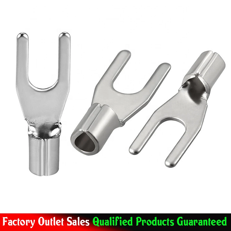 Snb Series Bare Copper Connecting Wire Terminal Non-Insulated Fork/Spade Terminals