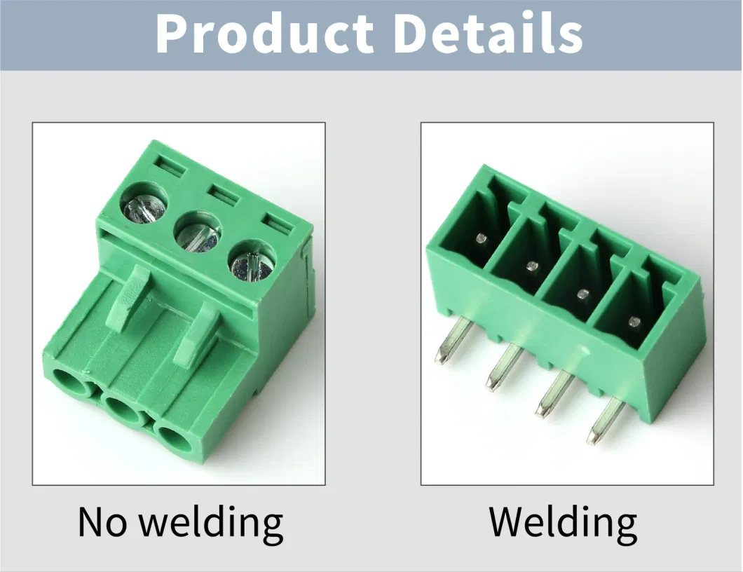 Spring Pluggable 2/3/4/5/6/7/8/9/10 Pin 3.81mm 5.0mm 5.08mm Pitch PCB Screw Terminal Block Connector Terminal Block