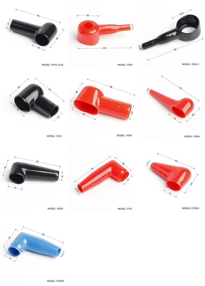 Red /Black Battery Terminal Boots Eyelet Ring Insulating Covers PVC Cable Lug Protector