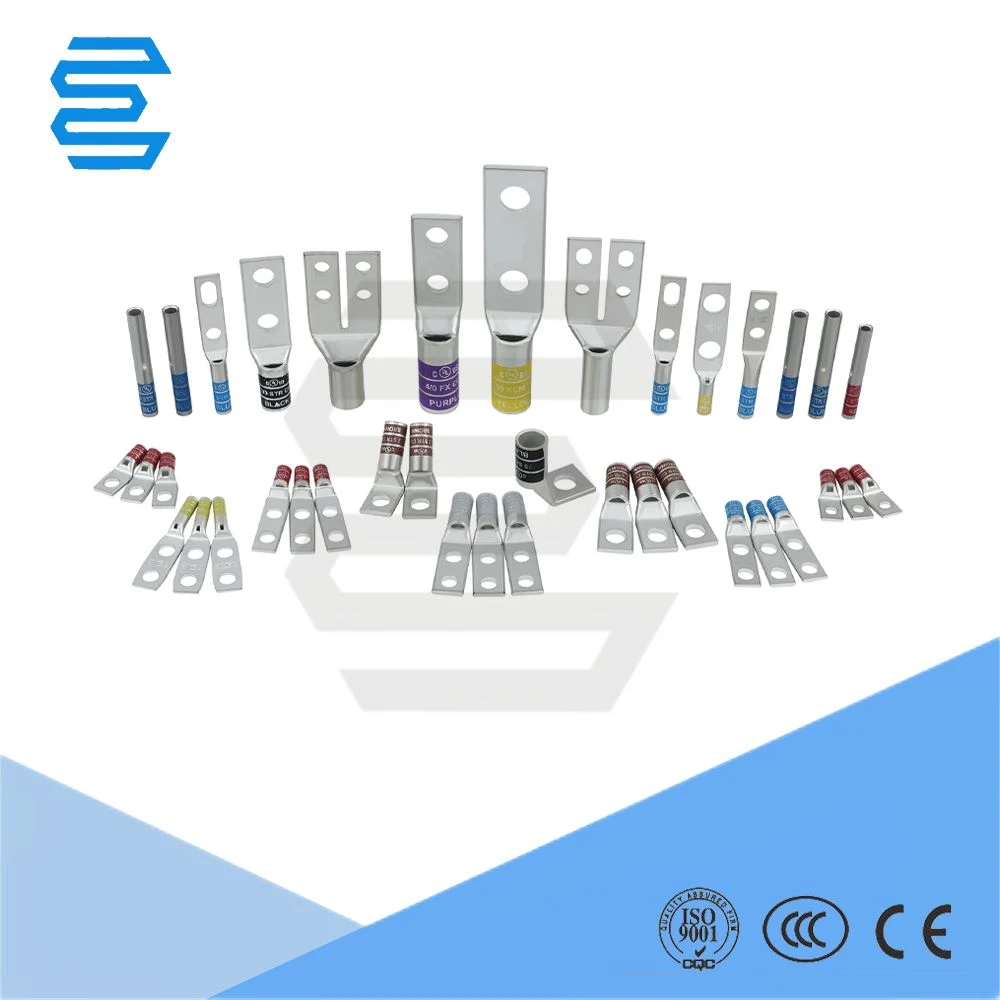 Different Types of 25 mm Wire Size Double Holes Cable Crimp Lugs Short Barrel Lugs with Inspection Window