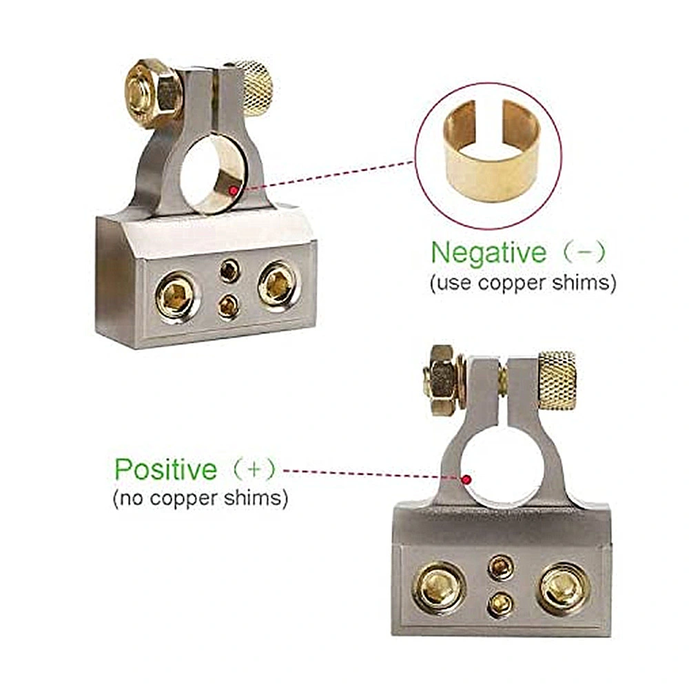 Amazon Hot Storage Battery Four-Hole Terminal Gauge 0/4/8/10 Cable/Wire Connection Heavy-Duty AMP Car Battery Terminal