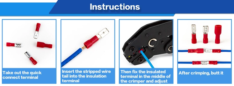 Male and Female Terminal Blocks Flat Connector Cable Lugs for Copper Conductor PVC Plastic Ring End