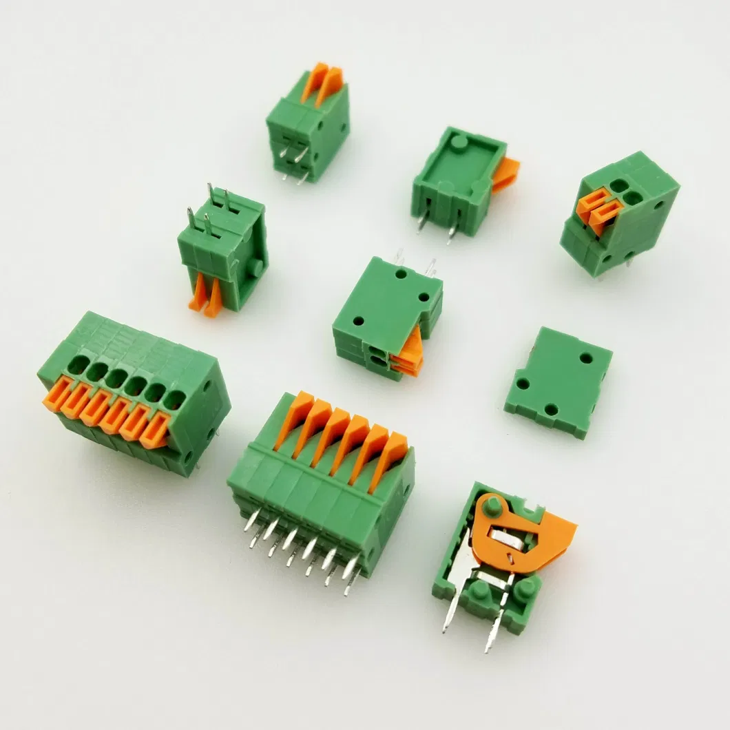 Pitch 2.54mm PA66 Spring PCB Terminal Block Wire Connectors