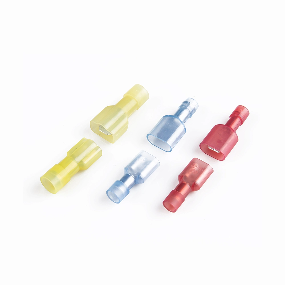 Nylon and Brass 22 to 16 AWG Male Fully Insulated Quick Crimp Terminal Connectors Type