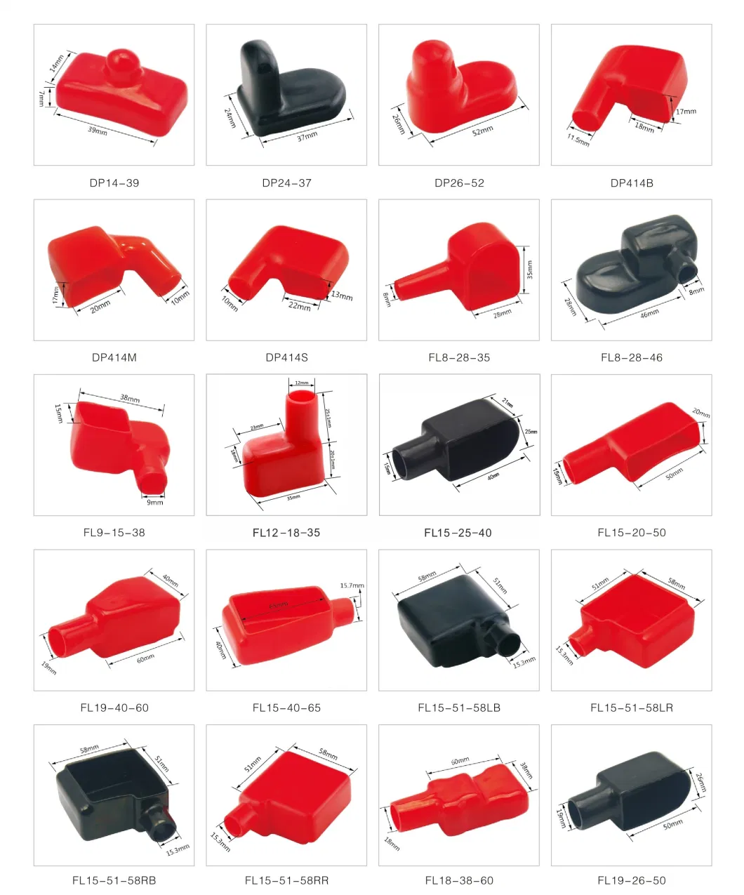 Factory Supply L Shape Positive Negative Car Battery Terminal Covers Rubber Right Elbow Wire Connector Cap Cover Protector