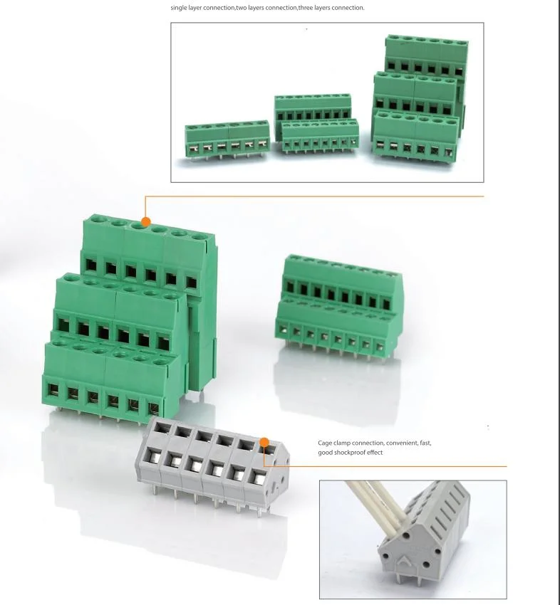 Mu0.5sp-HD2.54 PCB Terminal Block Spring Connection European Terminal Block