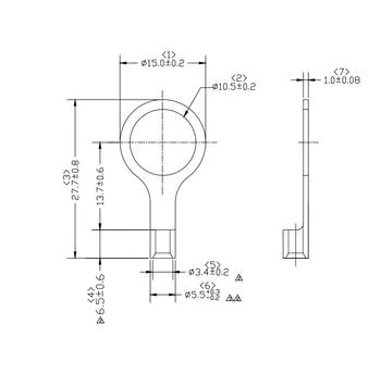 Tinned Plated Brass Copper Welding Automotive Ring Tubular Battery Cable Connectors Terminals