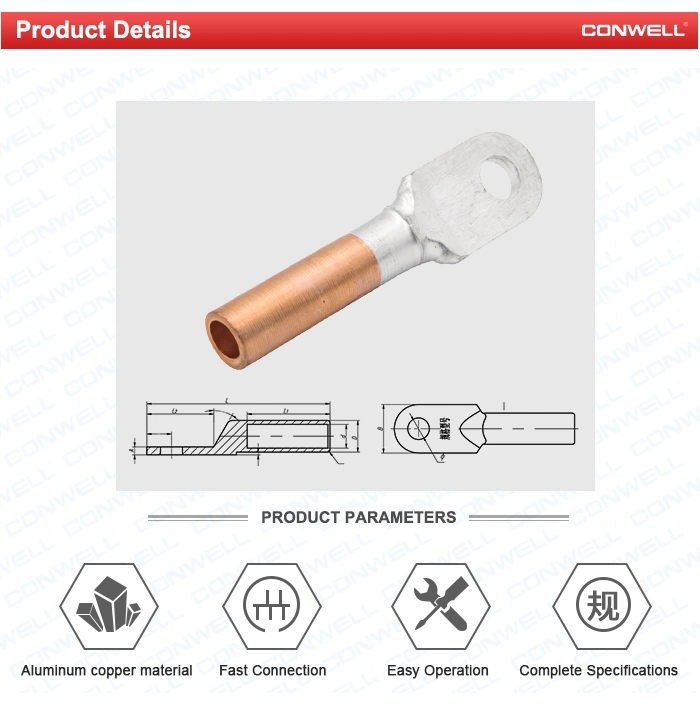 Dlt Aluminum Copper Bimetal Electric Terminal Lugs Ring Type