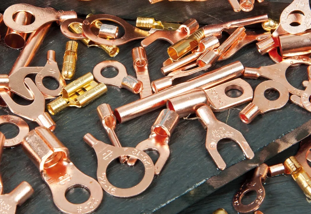 Rnb Non-Insulated Wire Crimp Connectors Brass Copper Tinned Naked Battery Ring Spade Terminals