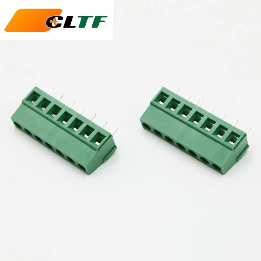 Electrical L Type Rail Mounted Terminal Block Kf128-2.54 Spacing 2p/3/6/7/8/10 Screw Type PCB Splicing Cable Post Electronic Connector