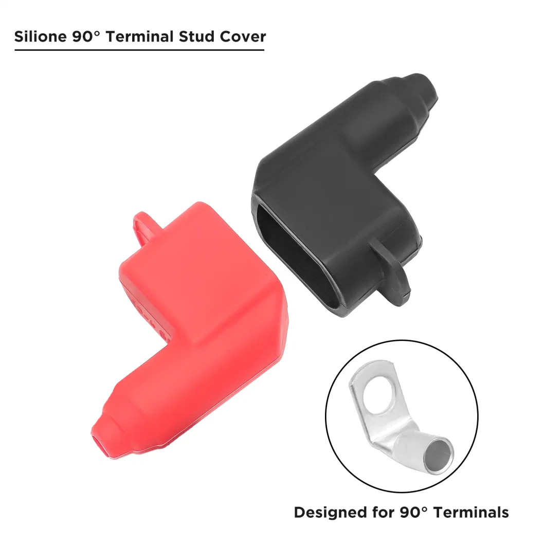 Edge Atc12-10 10 Pack Silicone Right Angle Terminal Covers for Alternator Battery Stud and Power Junction Blocks, Fits 10-2AWG Wire, 5 Red and 5 Black Pairs