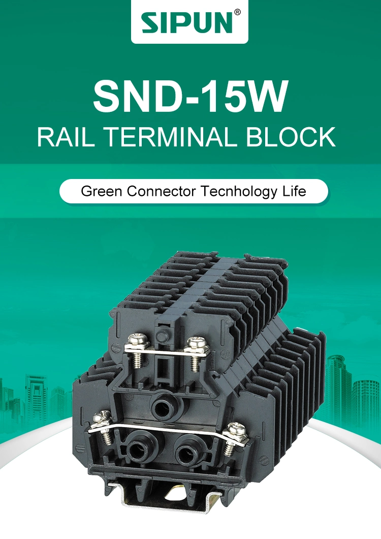 Universal Double Layer DIN Rail Terminal Block for AWG 22-14 Ring Connector